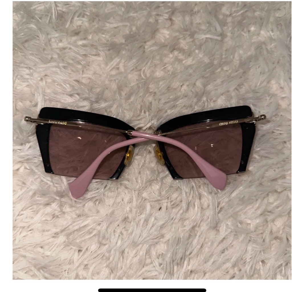 Miu Miu Pink And Black Square Sunglasses